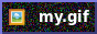Generated 88x31 pixel badge with the text 'my.gif' and a framed picture emoji