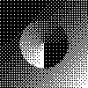 A large dithered test image where the pixel detail is blurred